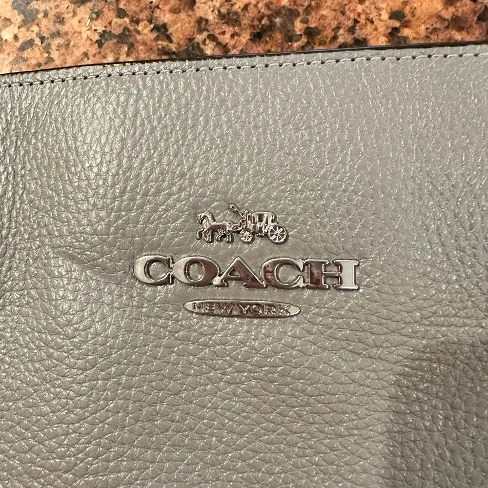 Coach Gray Leather Tote Bag - Picture 2 of 6